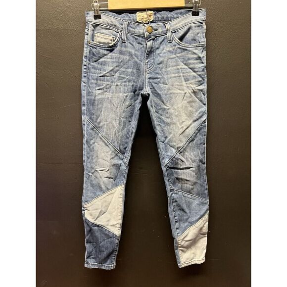Current/Elliott The Stiletto Patchwork Skinny Blue Jeans Womens 27 - Picture 1 of 5